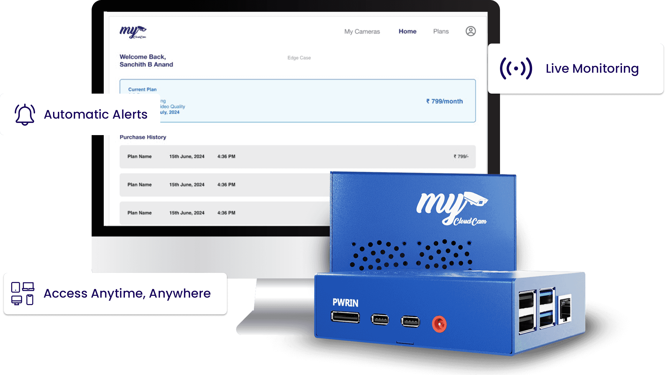 Secure cloud video footage access from any device